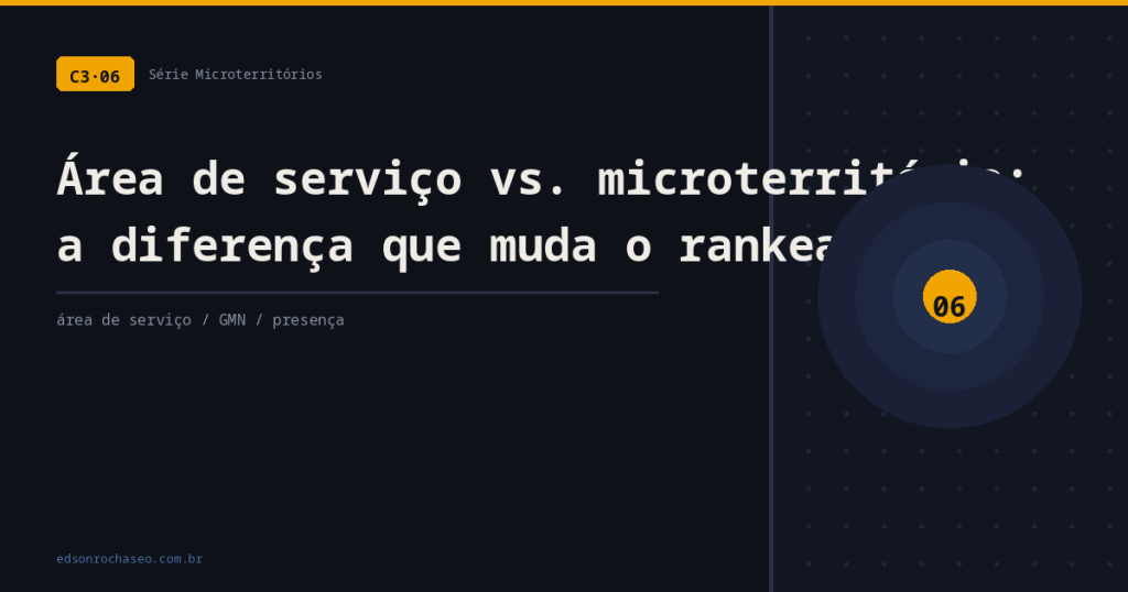Diferença entre área de serviço no GMN e presença construída em microterritório para SEO